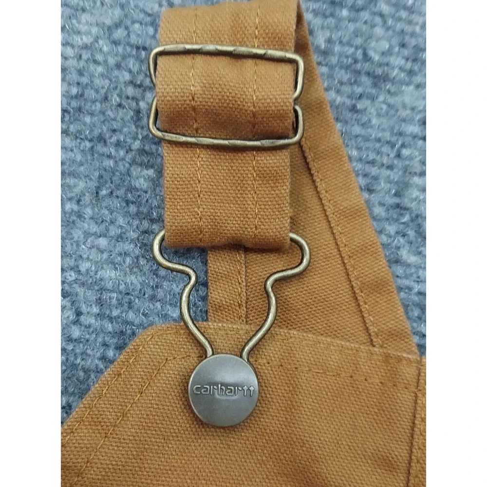 Carhartt Overalls Toddler 3T Brown Duck Canvas Flannel Lined Bib Double Knee